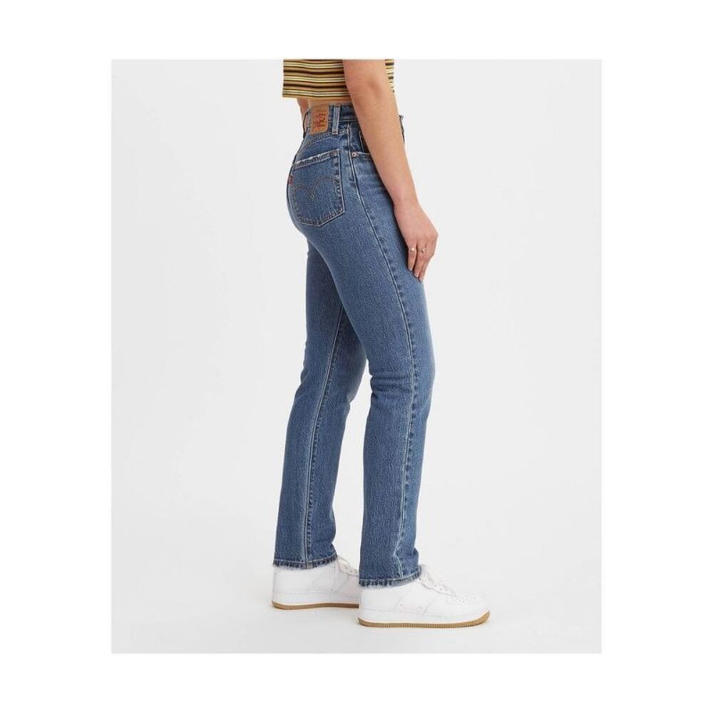 Levi's - Women's High Rise Straight Leg Tailored Fit Blue - Picture 2 of 3